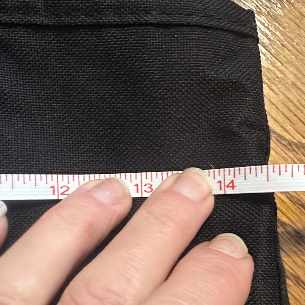 Thirty-One Black Tote with Striped Handles - Picture 9 of 10